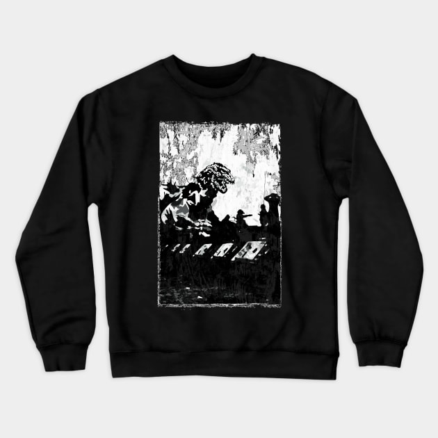 Godzilla Vs the Army Crewneck Sweatshirt by Digital GraphX